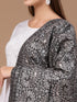 Women's Greyish Black Silky Aari Embroidery Wool Shawl